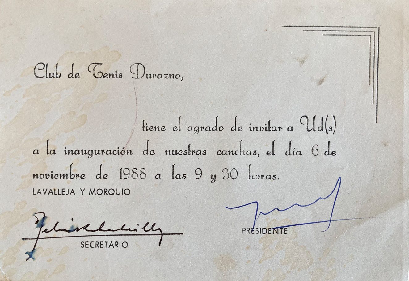Inauguración del Club, 1988